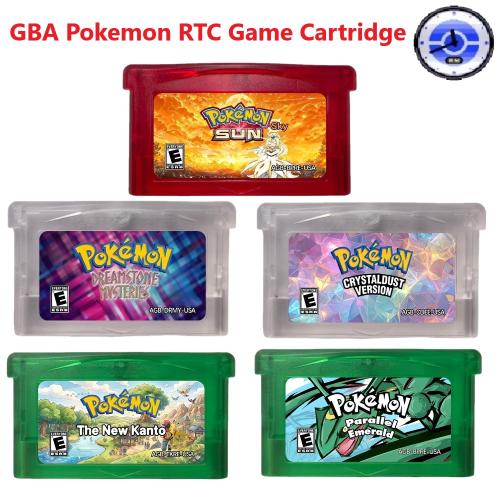 Rom Cartridge Flash - GBA RTC Pokemon Dreamstone Mysteries, ตลับเกมภาษาอังกฤษคริสตัลดัสท์,ตลับเกม