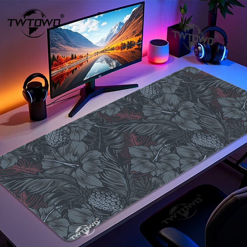 Retro Gaming Xl - แผ่นรองเมาส์ลายดอกไม้ย้อนยุคสำหรับเล่นเกม XL HD แผ่นรองเมาส์คอมพิวเตอร์ขนาดใหญ่ XXL แผ่นรองเล่นเกมทำจากยางธรรมชาติเนื้อนุ่ม