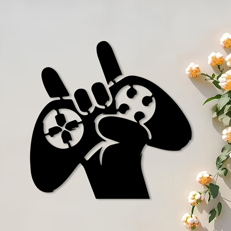 Retro Gaming Decor - งานศิลปะติดผนังโลหะรูปคอนโทรลเลอร์เกมย้อนยุค ของตกแต่งสไตล์เรโทรสำหรับห้องเกมเมอร์ สำนักงาน ของขวัญวันเกิด
