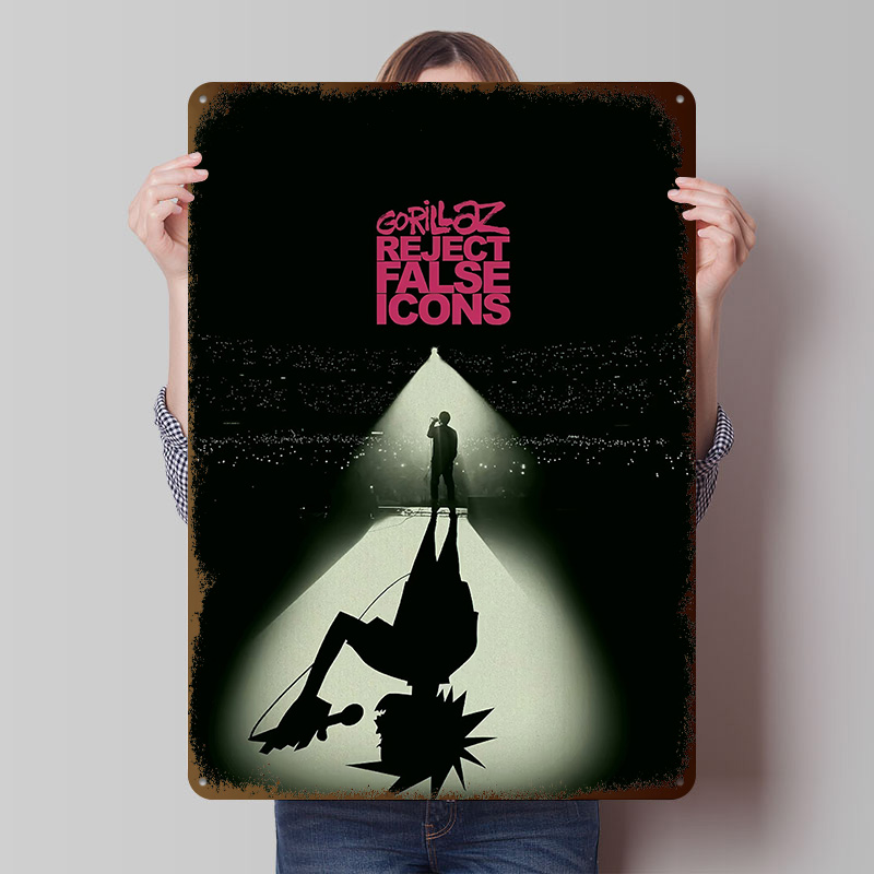 Retro Gaming Icons - โปสเตอร์ Gorillaz Reject False Icons แบบพิมพ์ลายตามสั่ง