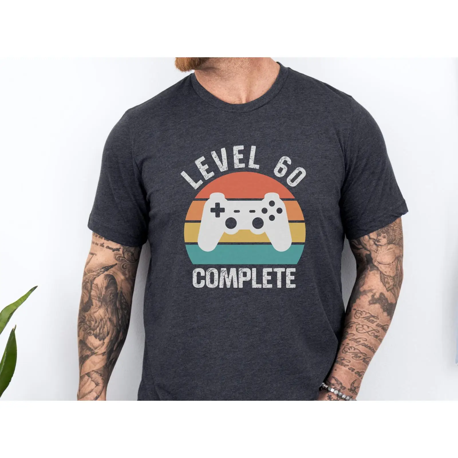 Retro Gaming Achievements - เสื้อยืด Level 60 Complete สไตล์เรโทร สำหรับเกมเมอร์
