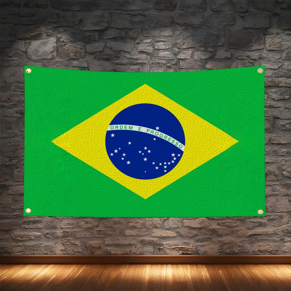 Retro Gaming Banner - 1 ชิ้น ฟามูส บราซิล แฟล็กส์ รีโทร