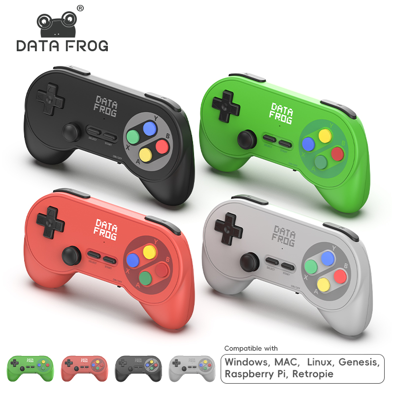 Retro Gaming For Tv - คอนโทรลเลอร์เกมไร้สาย Data Frog PC07 รุ่นคลาสสิก, ตัวรับสัญญาณคู่,