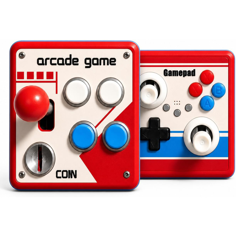 Retro Gaming Joystick - ฝาครอบสวิตช์ไฟแบบไม่ต้องเจาะ แผงสวิตช์เกมอาร์เคดสไตล์เรโทร แผ่นสวิตช์ติดผนังตกแต่งพร้อมจอยสติ๊ก เหมาะเป็นของขวัญสำหรับผู้ที่ชื่นชอบการเล่นเกม