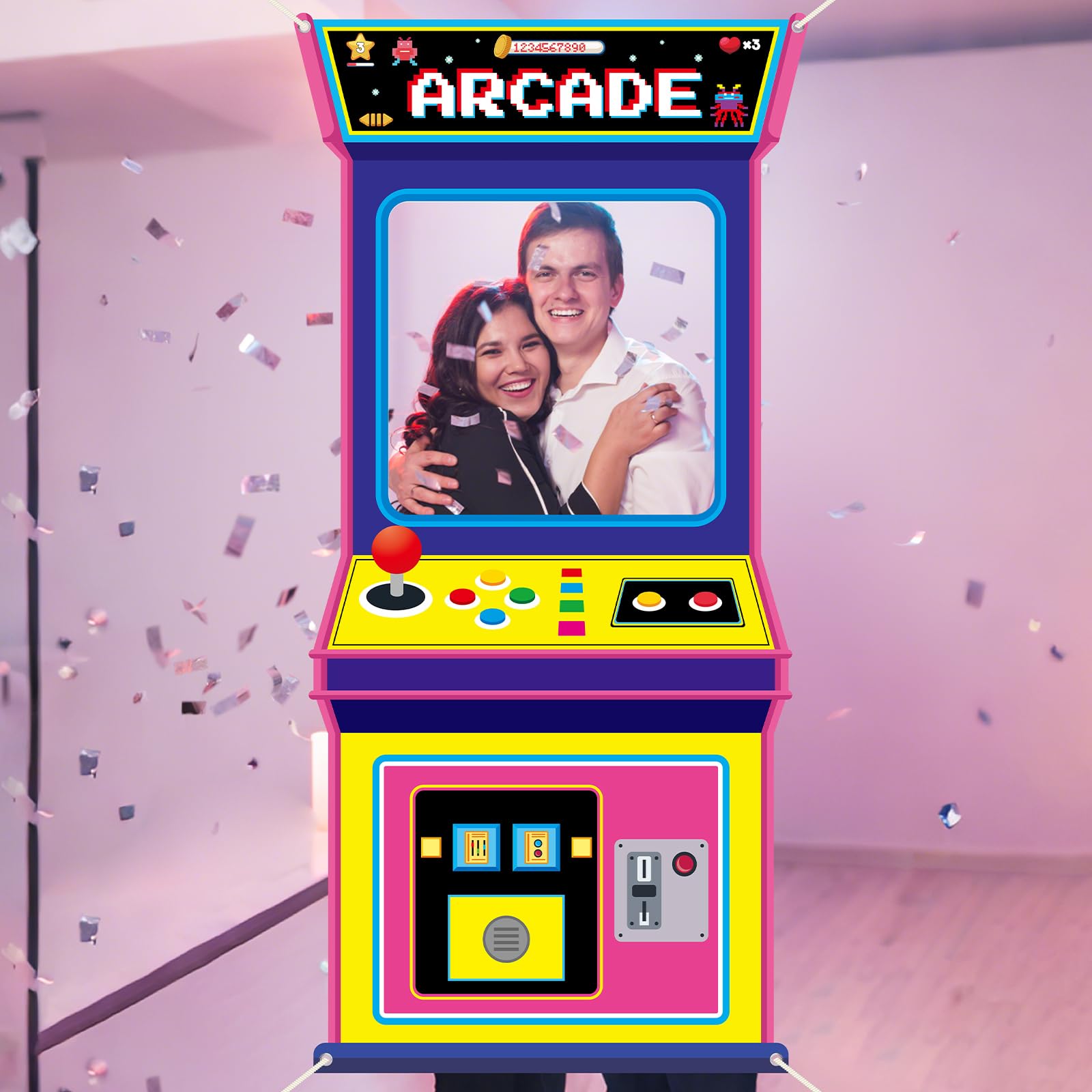 ฉากหลังถ่ายรูปธีมเกมอาร์เคดย้อ - Retro Gaming Banner บทวิจารณ์และราคา