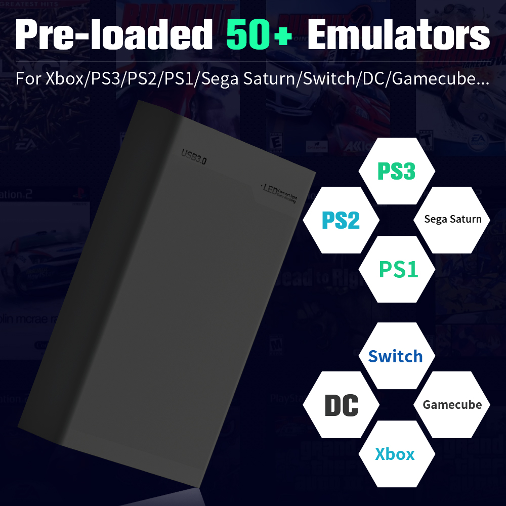 ฮาร์ดไดรฟ์เกม 500G พร้อมเกม 38 - Retro Gaming Ps3 บทวิจารณ์และราคา