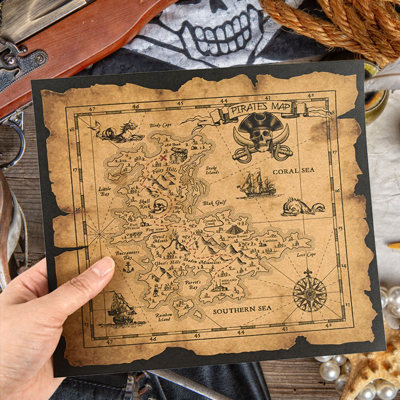 แผนที่ล่าสมบัติโจรสลัด โปสเตอร - Retro Gaming Decor บทวิจารณ์และราคา